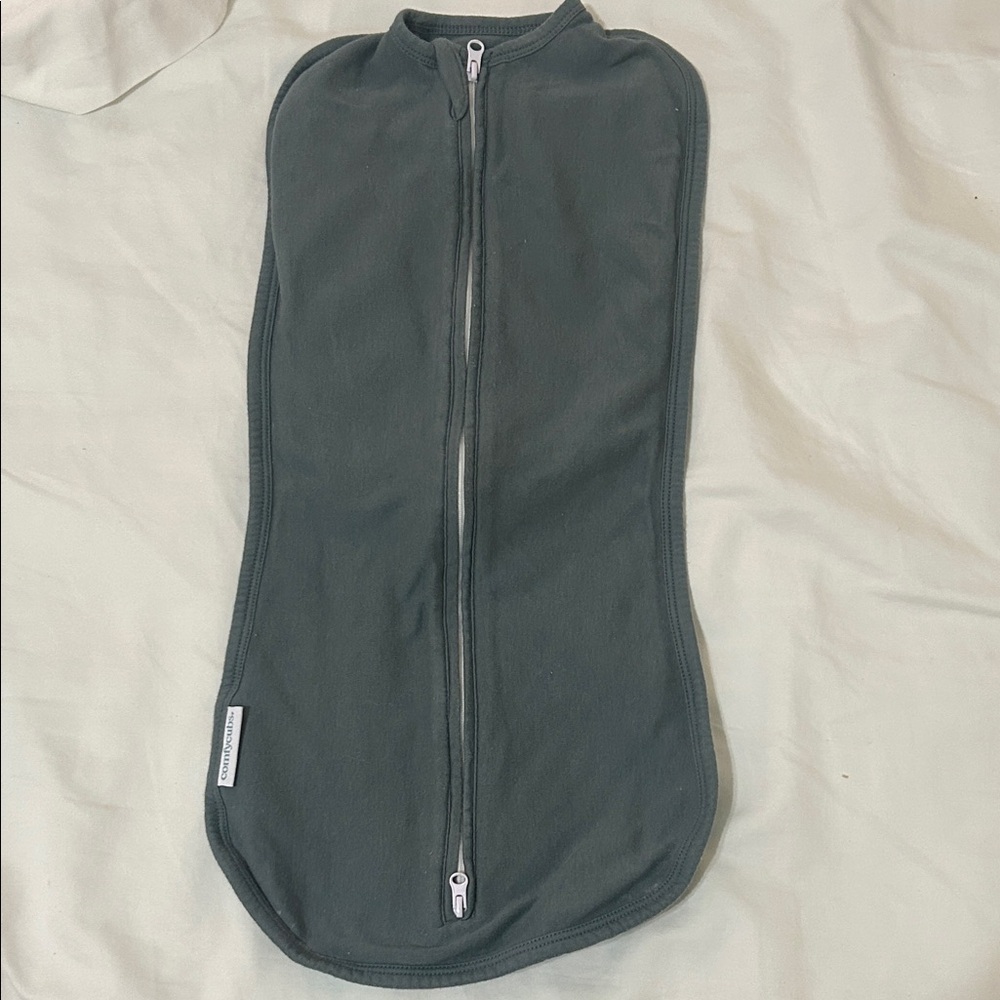 Gray Baby Swaddle with Zipper